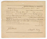 Voucher, from George S. Pierce, deputy U.S. marshal; includes cost of travel expenses and per diem while transporting George Streep, Alexander Fisher, and Richmond Clark to serve terms in Arks State Penitentiary; J.C. White; Matt Grey