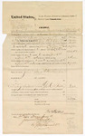 Voucher, U.S. v. John Lewis, Aaron Push, Allen Underwood, Thomas Underwood, and Wesley Burnee, sentenced to serve terms in penitentiary at Little Rock; includes cost of transportation, travel expenses, feeding six prisoners, and two guards, John Hare and R.H. Sheldon; George Witten, deputy U.S. marshal; James O. Churchill, U.S. clerk of court
