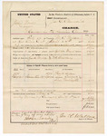 1875 May 07: Voucher, U.S. v. John Woods, murder; includes cost of mileage, travel expenses, feeding one prisoner, subpoenaed witnesses, and posse comitatus; Phoebe Allen, Simon Colbert, and Siccus Washington, witnesses; Zack Woody and W.K. Bradbury, posse comitatus; served by M.C. Wallace, U.S. deputy marshal; James O. Churchill, clerk