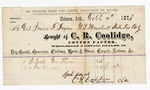 Voucher, to James F. Fagan, U.S. marshal, for socks and pants for George Starr, from C.R. Coolidge, Cotton Factor in Helena, Arkansas; Reed payment, C.R. Coolidge, by Moony, U.S. clerk of court
