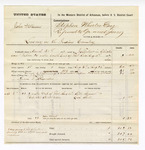Voucher, U.S. v. John Williams, larceny; includes cost of mileage, feeding one prisoner, and travel expenses; T. Alexander, guard; Dick Stewart and Levi Shell, witnesses; Stephen Wheeler, U.S. commissioner