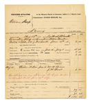 Voucher, U.S. v. William Sharp, larceny; includes cost of mileage, feeding one prisoner, and travel expenses; Mrs. M. Brown and J.M. Choat, witnesses; J. Smith, deputy U.S. marshal