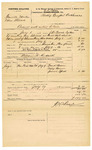Voucher, U.S. v. Granville Mouker and Van Steward, assault with intent to kill; includes cost of mileage, feeding one prisoner, and travel expenses; Frank Beaver, Sally Beaver, and Jennie Speck, witnesses; William R. Kendrick, posse comitatus; J.W. Searle, deputy U.S. marshal; Z.L. Cotton, U.S. commissioner