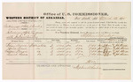 1879 March 13: Voucher, U.S. v. George Brimmage and Robert Fowler, introducing spirituous liquors; includes cost of per diem and mileage; Henry Brown, James Drew, Isaac Benge, and Daniel Snow, witnesses; John Paterson, witness of signatures; D.P. Upham, U.S. marshal; Stephen Wheeler, commissioner