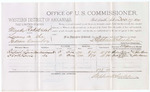 1879 December 17: Voucher, U.S. v. Mundy Roberts, et.al, larceny; includes cost of per diem and mileage; Rachael Lewis and Scott Lewis, witnesses; John Paterson, witness of signatures; D.P. Upham, U.S. marshal; Stephen Wheeler, commissioner