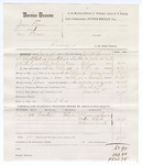 Voucher, U.S. v. Jesse Pease and One Pease, larceny; includes cost of mileage, feeding one prisoner, and committing to jail; Claud Cox, posse comitatus; D.C. Cunningham, Walter Back, and Williams Smith, witnesses; J.C. Wilkinson, deputy U.S. marshal; Stephen Wheeler, U.S. commissioner
