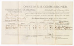 1880 February 16: Voucher, U.S. v. John Brimago, retail liquor dealer not paying special tax; includes cost of per diem and mileage; George Davis, James Wilkerson, and Johnson Rowe, witnesses; John Paterson, witness of signatures; D.P. Upham, U.S. marshal; James Brizzolara, commissioner