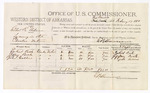 1880 February 17: Voucher, U.S. v. Mike R. Wilson, larceny; includes cost of per diem and mileage; Ezekiel Beck, Jeffrey Beck, and John Collins, witnesses; D.P. Upham, U.S. marshal, E.B. Harrison, commissioner
