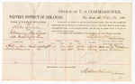 1880 February 20: Voucher, U.S. v. Silas Candy, introducing spirituous liquors; includes cost of per diem and mileage; Stobanubbee and Aaron Williams, witnesses; C.M. Barnes, witness of signatures; D.P. Upham, U.S. marshal; Stephen Wheeler, commissioner