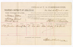 1880 March 09: Voucher, U.S. v. William Matoy, violating internal revenue laws; includes cost of per diem and mileage; T.M. Spurline, witness; D.P. Upham, U.S. marshal; Stephen Wheeler, commissioner