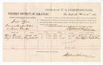 1880 March 10: Voucher, U.S. v. Joseph Myers, assault with intent to kill; includes cost of per diem and mileage; Charles Cevaux and George W. Roland, witnesses; John Paterson, witness of signatures; D.P. Upham, U.S. marshal; Stephen Wheeler, commissioner