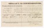 Voucher, U.S. v. Willis Jackson, resisting process; includes cost of per diem and mileage; B.F. Ayers and William Colbert, witnesses; John Paterson, witness of signatures; D.P. Upham, U.S. marshal; James Brizzolara, U.S. commissioner