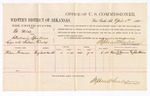 Voucher, U.S. v. Ed Welch, introducing spirituous liquor; includes cost of per diem and mileage; Nelson Foreman, witness; John Paterson, witness of signature; D.P. Upham, U.S. marshal; Stephen Wheeler, U.S. commissioner
