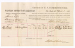 Voucher, U.S. v. Samuel Ross, introducing spirituous liquors; includes cost of per diem and mileage; John Thomas and Edward Cohee, witnesses; John Paterson, witness of signatures; D.P. Upham, U.S. marshal; Stephen Wheeler, U.S. commissioner