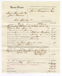 Voucher, U.S. v. Hugh Hamilton and Jesse Wallace, introducing spirituous liquors; including the cost of mileage, feeding one prisoner, and committing to jail; James Wheeler, posse comitatus; Evan Flack, George Updegraft, and Miss Taylor, witnesses; J.H. Berry, deputy U.S. marshal; Stephen Wheeler and James Brizzolara, U.S. commissioner