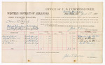 Voucher, U.S. v. Aaron W. McCary, stealing and taking from the Post Office at Eureka Springs and opening and destroying a large number of letters; includes cost of per diem and mileage; Daniel J. Ayers, Charles W. Brown, Nancy E. Horn, and E.C. Davis, witnesses; V. Dell, U.S. marshal; John F. Owen, U.S. commissioner
