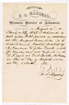 1880 August 04: Letter of certification, from V. Dell, U.S. marshal, certifying his deliverance of list of petit jurors for U.S. v. John Frinch, murder