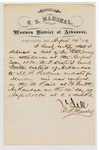 Certificate, of employment, from V. Dell, U.S. marshal, certifying his deliverance of list of petit jurors for U.S. v. M.R. Pickens, murder