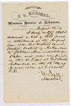 1880 August 16: Letter of certification, from V. Dell, U.S. marshal, certifying his deliverance of list of petit jurors for U.S. v. William Moor, rape