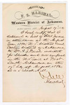 1880 August 17: Letter of certification, from V. Dell, U.S. marshal, certifying his deliverance of list of petit jurors for U.S. v. William A.J. Finch, murder