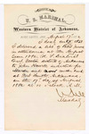1880 August 17: Letter of certification, from V. Dell, U.S. marshal, certifying his deliverance of list of petit jurors for U.S. v. John Howell, murder
