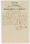 1880 August 27: Letter of certification, from v. Dell, U.S. marshal, certifying his deliverance of list of petit jurors for U.S. v. Lurn Smith, murder