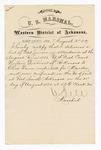 1880 August 21: Letter of certification, from V. Dell, U.S. marshal, certifying his deliverance of list of petit jurors for U.S. v. Charles Davis, murder