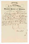 1880 August 21: Letter of certification, from V. Dell, U.S. marshal, certifying his deliverance of list of petit jurors for U.S. v. M.R. Pickens, murder