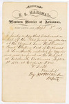1880 September 03: Letter of certification, from V. Dell, U.S. marshal, certifying his deliverance of list of petit jurors for U.S. v. Lum Smith, murder; J.H. Wilkinson, deputy