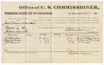 1880 September 08: Voucher, U.S. John Q. Adams and Arena Howe, murder; includes cost of per diem and mileage; J.W. Bradbury, William Sunday, and J.B. Burges, witness; J.M. Huffington, witness of signatures; V. Dell, U.S. marshal; Stephen Wheeler, commissioner