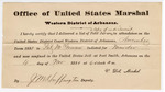 1880 November 04: Letter of certification, from V. Dell, U.S. marshal, certifying his deliverance of list of petit jurors for U.S. v. Pat M. Gowan, murder; J.M. Huffington, U.S. deputy marshal