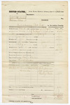 Voucher, U.S. v. Gabriel Underwood and William Blue, introducing spirituous liquors; includes cost of warrant, mileage, and feeding prisoner; Bob Morris, Pete Johnson, and Charley Carter, witnesses; J.T. Ayers, deputy U.S. marshal; Bass Reeves, posse comitatus; Frank Locker, guard