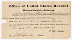 1880 November 29: Letter of certification, from V. Dell, U.S. marshal, certifying his deliverance of a subpoena for Abraham Meacham, witness, in U.S. v. Arena Howe, murder; J.M. Huffington, U.S. deputy marshal