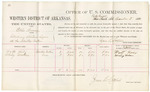 1880 December 02: Voucher, U.S. v. Ellis Barney, introducing spirituous liquors into Choctaw Nation; includes cost of per diem and mileage; Wyatt Kirby and Wesley Watkins, witnesses; V. Dell, U.S. marshal; Zara L. Cotton, commissioner