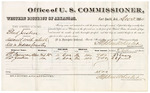 1880 December 02: Voucher, U.S. v. Ehud Justice, assault with intent to kill; includes cost of per diem and mileage; B.F. Conway and L.D. Justice, witnesses; V. Dell, U.S. marshal; Stephen Wheeler, commissioner