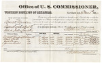1880 December 06: Voucher, U.S. v. Roswell Mackey, assault with intent to kill; includes cost of per diem and mileage; Crockett Mackey, Wash Smith, Jake Vann, and James Ruler, witnesses; J.M. Huffington, witness of signatures; V. Dell, U.S. marshal; Stephen Wheeler, commissioner