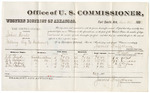 1880 December 10: Voucher, U.S. v. John Woods, selling liquor to Indians; includes cost of per diem and mileage; J.H. Boyd, J.C. Duncan, R.G. Depue, and L.M. Roberts, witnesses; V. Dell, U.S. marshal; James Brizzolara, commissioner