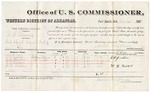 1880 December 20: Voucher, U.S. v. B.F. Conway, introducing spirituous liquors; includes cost of per diem and mileage; L.D. Justice, J.L. Walker , C.L. Walker , and W.H. Halsey, witnesses; V. Dell, U.S. marshal; James Brizzolara, commissioner