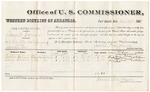 1880 December 27: Voucher, U.S. v. Frank Hyman, retail liquor dealer not paying special tax; includes cost of per diem and mileage; Buster Vann and Henry Brown, witnesses; G.H. Williams, witness of signatures; V. Dell, U.S. marshal; James Brizzolara, commissioner