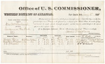 1881 January 06: Voucher, U.S. v. One McFarland, larceny; includes cost of per diem and mileage; Hiram King, Martha Folsom, and S.W. Folsom, witnesses; G.H. Williams, witness of signatures; V. Dell, U.S. marshal; James Brizzolara, commissioner