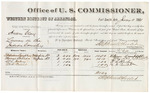 1881 January 11: Voucher, U.S. v. Henry Clay, larceny; includes cost of per diem and mileage; William Campbell, Thomas Shields, W.L. Haley, and M.G. Butler, witnesses; V. Dell, U.S. marshal; Stephen Wheeler, commissioner