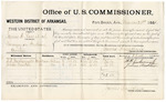 1881 March 23: Voucher, U.S. v. James W. Ross, et.al, larceny; includes cost of per diem and mileage; B.B. Yarborough and Julius Marten, witnesses; V. Dell, U.S. marshal; James Brizzolara, commissioner