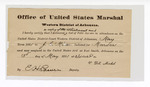 1881 May 03: Letter of certification, from V. Dell, U.S. marshal, certifying his deliverance of list of petit jurors for U.S. v. J.C. Miller, murder; E.H. Reeves, deputy
