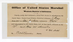 1881 May 03: Letter of certification, from V. Dell, U.S. marshal, certifying his deliverance of list of petit jurors for U.S. v. Alex Jackson, rape; E.H. Reeves, deputy