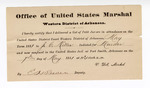 1881 May 07: Letter of certification, from V. Dell, U.S. marshal, certifying his deliverance of list of petit jurors for U.S. v. J.C. Miller, murder; E.H. Reeves, deputy
