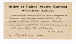 1881 May 07: Letter of certification, from V. Dell, U.S. marshal, certifying his deliverance of list of petit jurors for U.S. v. Charles Clark, murder; E.H. Reeves, deputy