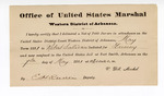 Certificate, of employment, from V. Dell, U.S. marshal, certifying his deliverance of list of petit jurors for U.S. v. Robert Sullivan, larceny; E.H. Reeves, deputy