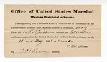 1881 May 11: Letter of certification, from V. Dell, U.S. marshal, certifying his deliverance of list of petit jurors for U.S. v. Robert Sullivan, murder; E.H. Reeves, deputy