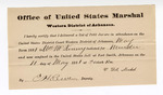 1881 May 11: Letter of certification, from V. Dell, U.S. marshal, certifying his deliverance of list of petit jurors for U.S. v. William McKinney, murder; E.H. Reeves, deputy