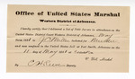 1881 May 11: Letter of certification, from V. Dell, U.S. marshal, certifying his deliverance of list of petit jurors for U.S. v. J.C. Miller, murder; E.H. Reeves, deputy